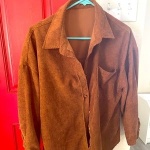 Medium tan Faux corduroy shacket